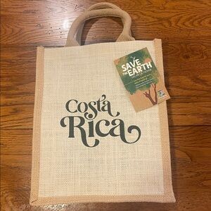 NWT Costa Rica Eco-Friendly 12 in by 10 in Tote Bag in Tan and Black